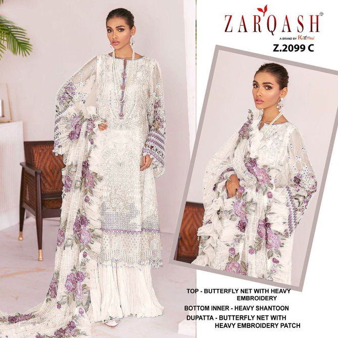 Zarqash  Z 2099 A To D Butterfly Net Pakistani Suits Wholesale Shop In Surat
